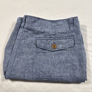 J. Crew Shorts Men's 36 Linen Blend Blue 8" Chino Summer Vacation‎ A4142 EUC
